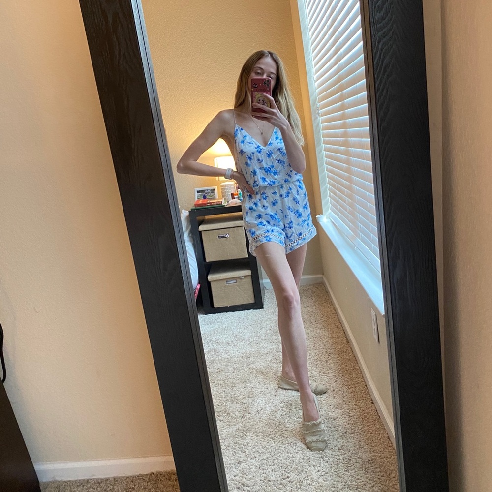 NWT CAMI Floral 100% Silk Romper